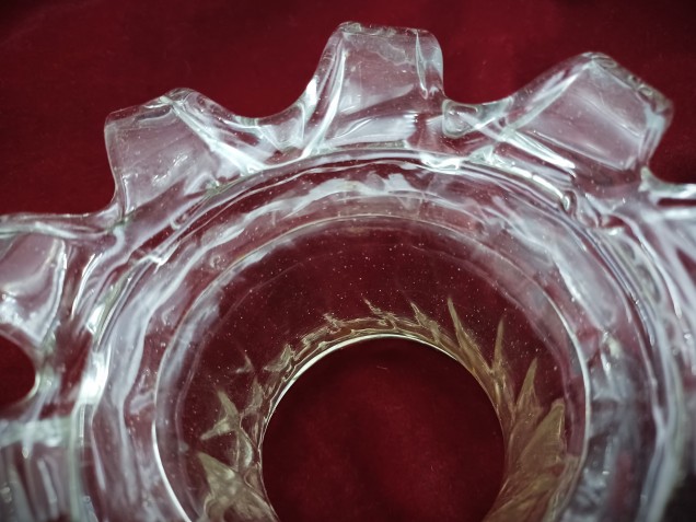 Venetian Chandelier glass stem open flower clear