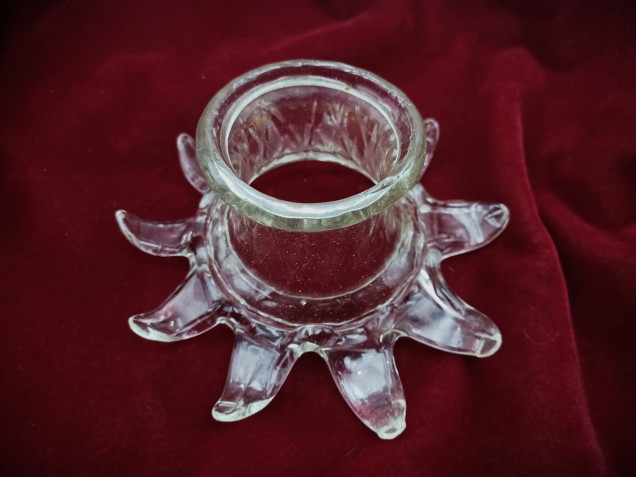 Venetian Chandelier glass stem open flower clear