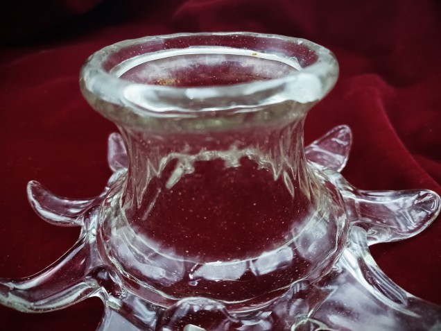 Venetian Chandelier glass stem open flower clear