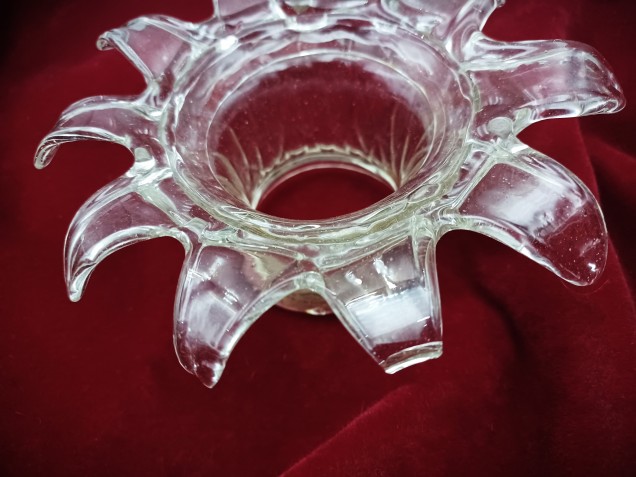 Venetian Chandelier glass stem open flower clear