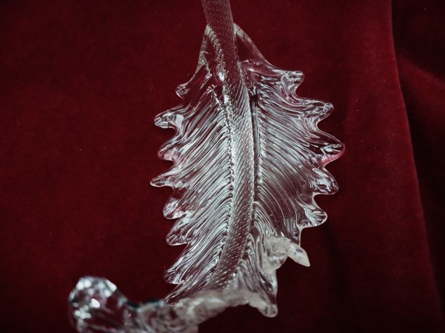 Small Murano Clear glass Chandelier Leaf 