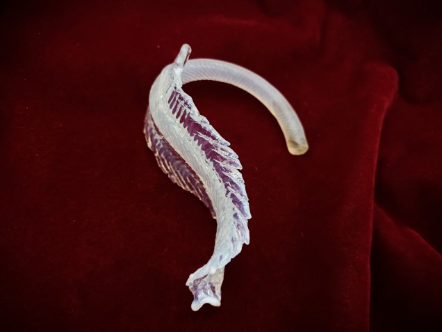 Murano Glass Chandelier Leaf Milky Blue Small