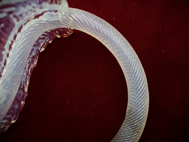 Murano Glass Chandelier Leaf Milky Blue Small