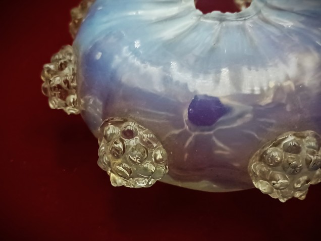 Murano Chandelier snake Arm section Milky Blue 