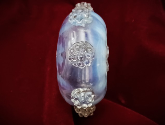 Murano Chandelier snake Arm section Milky Blue 