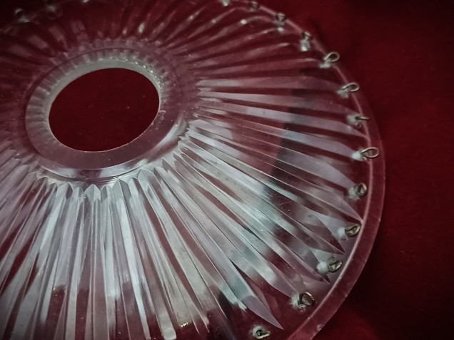 Bag type chandelier cut glass finial 36 pin holes 