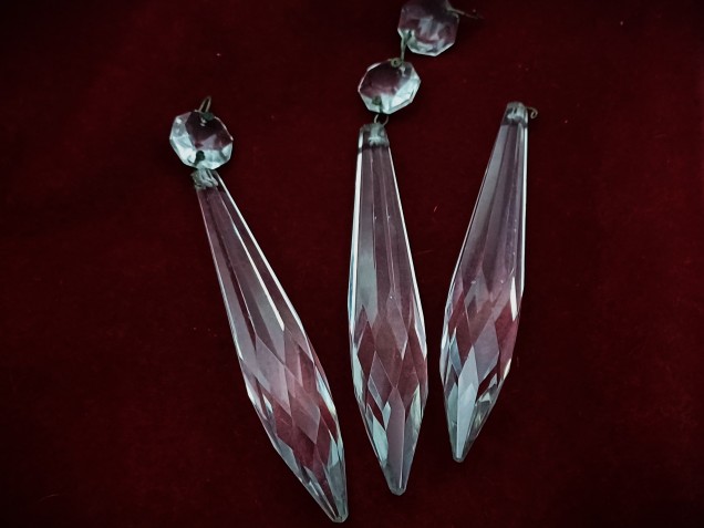 Large Crystal Chandelier Icicle Drop With Button 