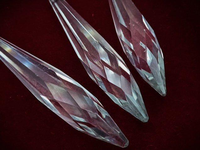 Large Crystal Chandelier Icicle Drop With Button 