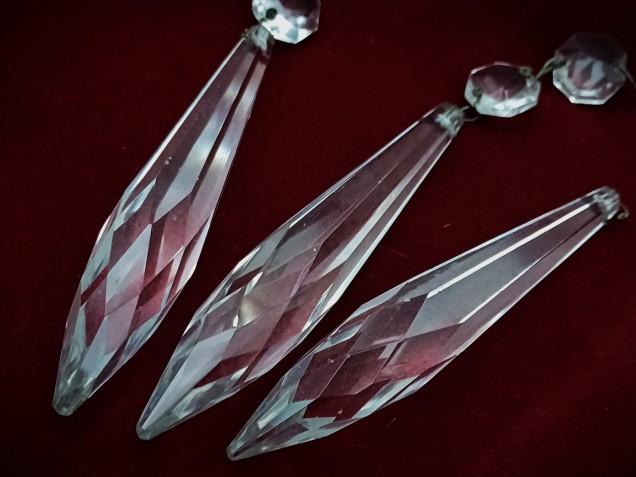 Large Crystal Chandelier Icicle Drop With Button 