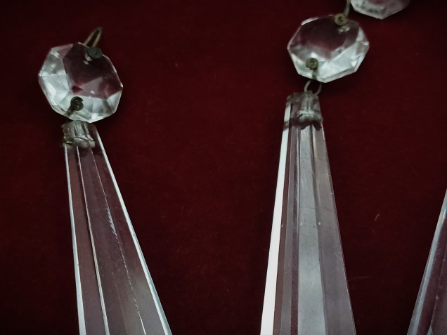 Large Crystal Chandelier Icicle Drop With Button 