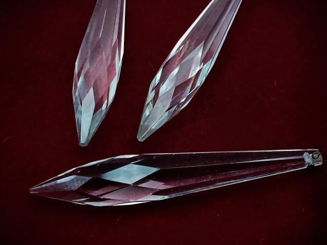 Large Crystal Chandelier Icicle Drop With Button 