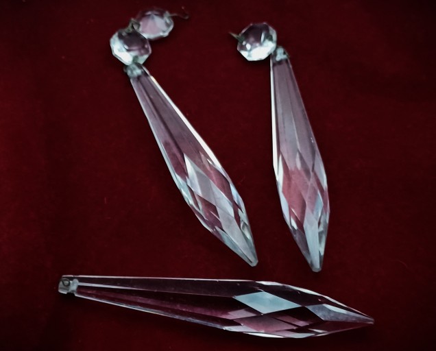 Large Crystal Chandelier Icicle Drop With Button 