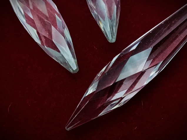 Large Crystal Chandelier Icicle Drop With Button 