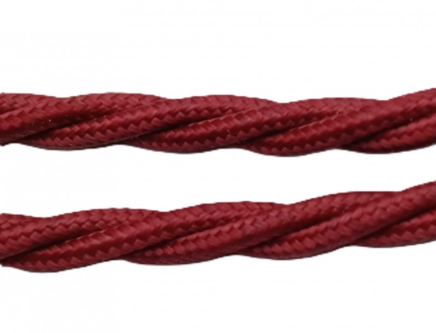 Burgundy Braided Electric Cable 0.50mm