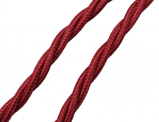 Burgundy Braided Electric Cable 0.50mm