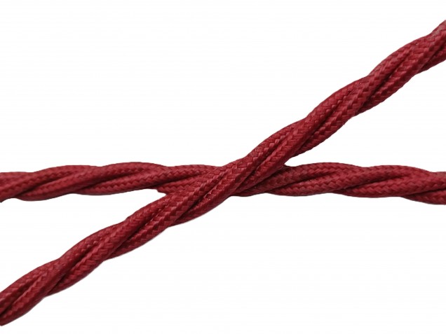 Burgundy Braided Electric Cable 0.50mm