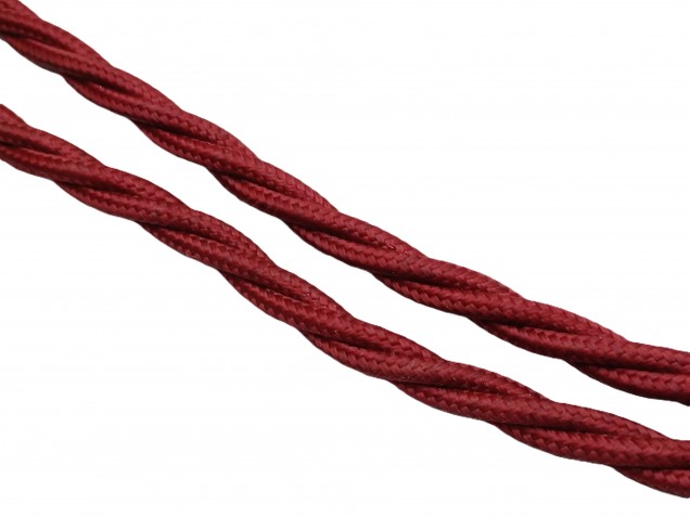 Burgundy Braided Electric Cable 0.50mm