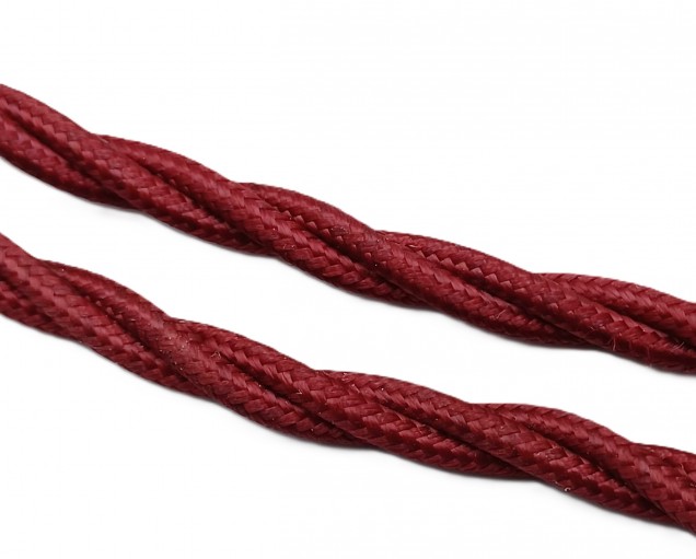 Burgundy Braided Electric Cable 0.50mm