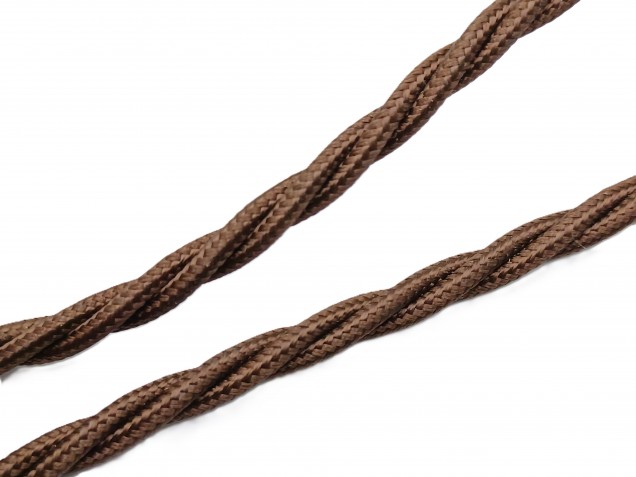 Braided 3 core period silk flex cable brown 0.50mm