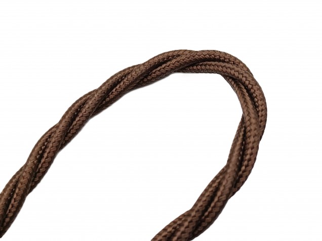 Braided 3 core period silk flex cable brown 0.50mm