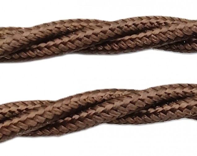 Braided 3 core period silk flex cable brown 0.50mm