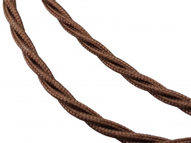 Braided 3 core period silk flex cable brown 0.50mm