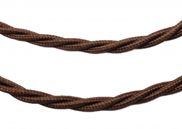 Braided 3 core period silk flex cable brown 0.50mm