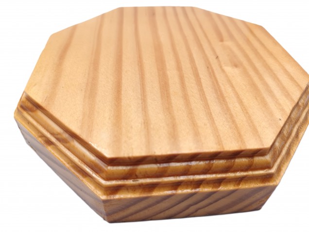 Pine wooden ceiling rose pattress octagon varnished