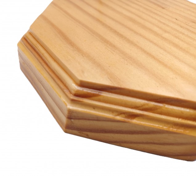 Pine wooden ceiling rose pattress octagon varnished