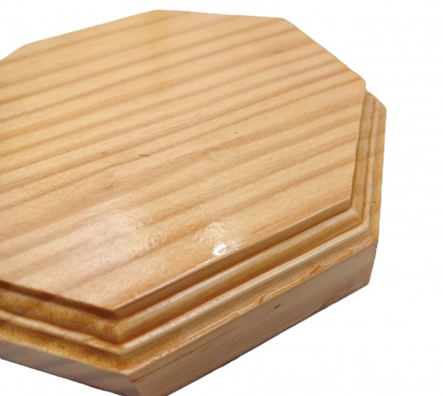 Pine wooden ceiling rose pattress octagon varnished