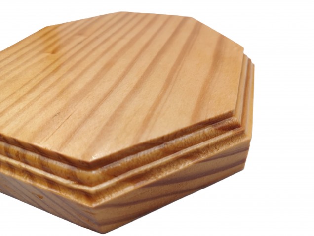 Pine wooden ceiling rose pattress octagon varnished