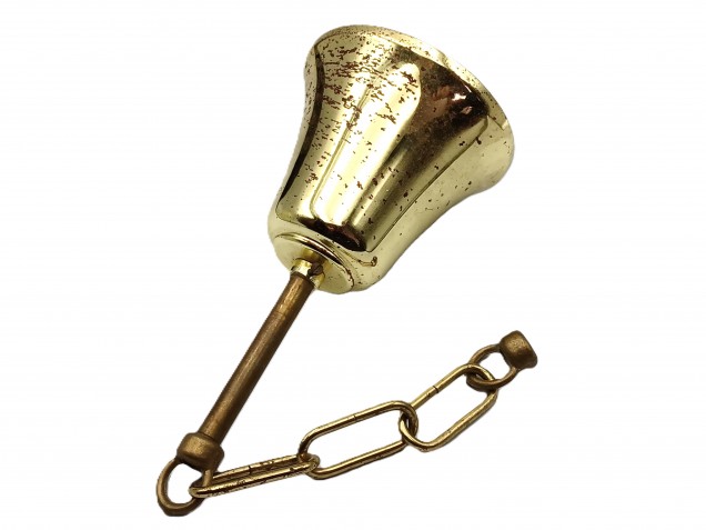 Brass ceiling rose with stem hoop and chain 330mm drop