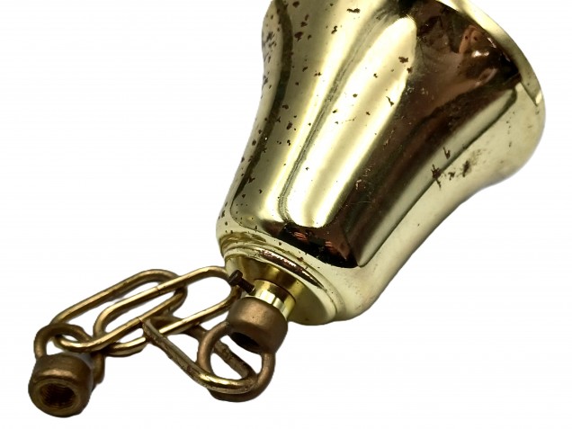 Brass ceiling rose with stem hoop and chain 330mm drop