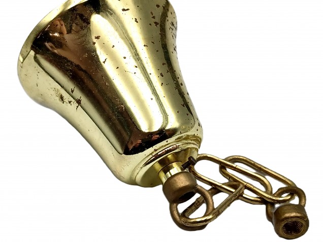 Brass ceiling rose with stem hoop and chain 330mm drop