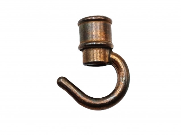 Chandelier hook open hook antique brass half inch female thread 