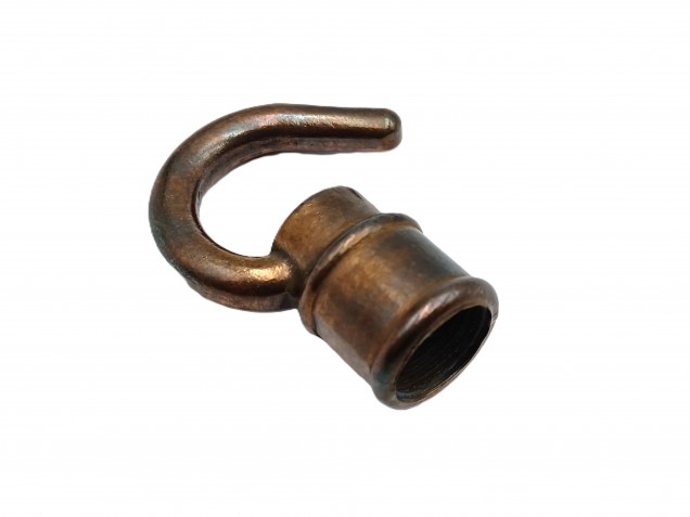 Chandelier hook open hook antique brass half inch female thread 