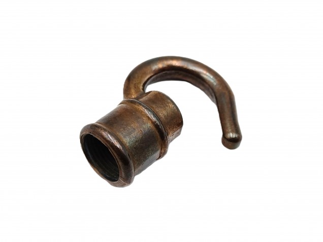 Chandelier hook open hook antique brass half inch female thread 