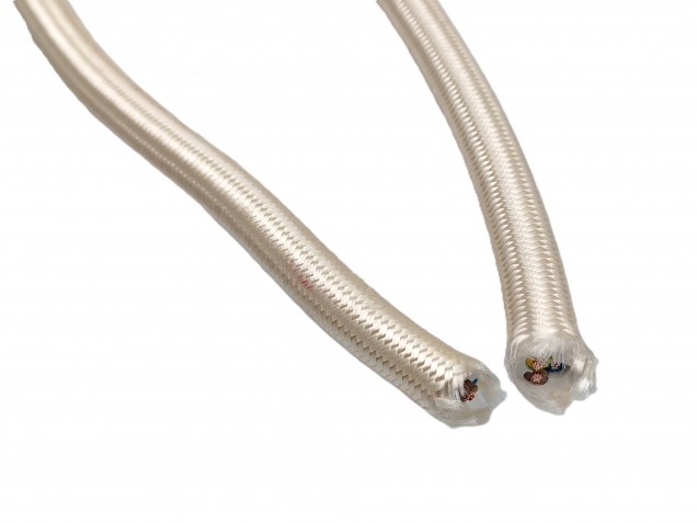 3 core round silk fabric braided electric cable 0.50mm inner core flex