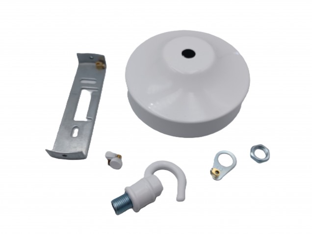 White Metal Ceiling Rose Hook 