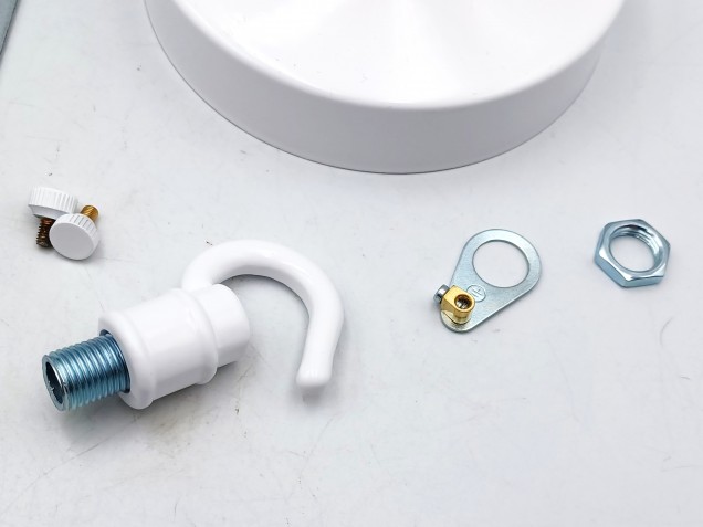 White Metal Ceiling Rose Hook 