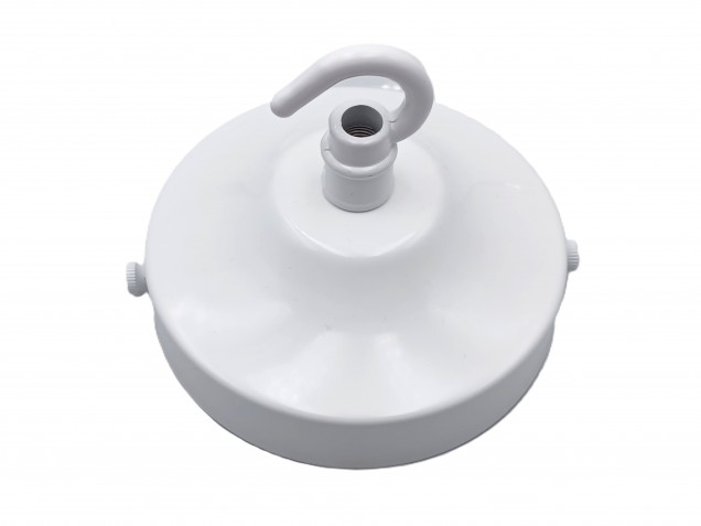 White Metal Ceiling Rose Hook 
