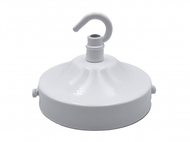 White Metal Ceiling Rose Hook 