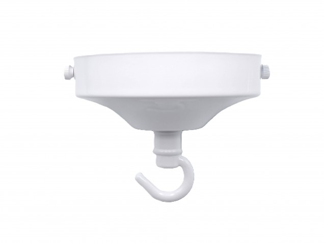 White Metal Ceiling Rose Hook 