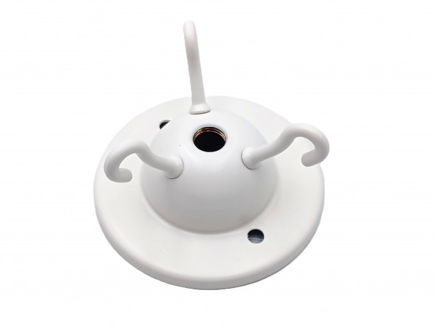 Ivory triple lighting hook ceiling plate 