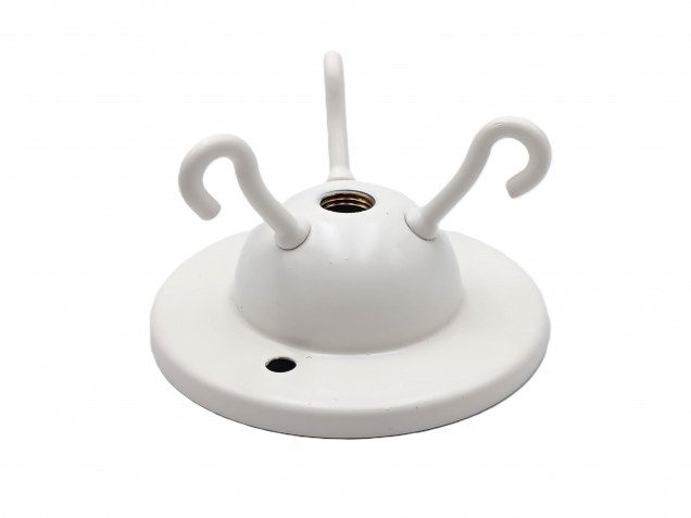 Ivory triple lighting hook ceiling plate 