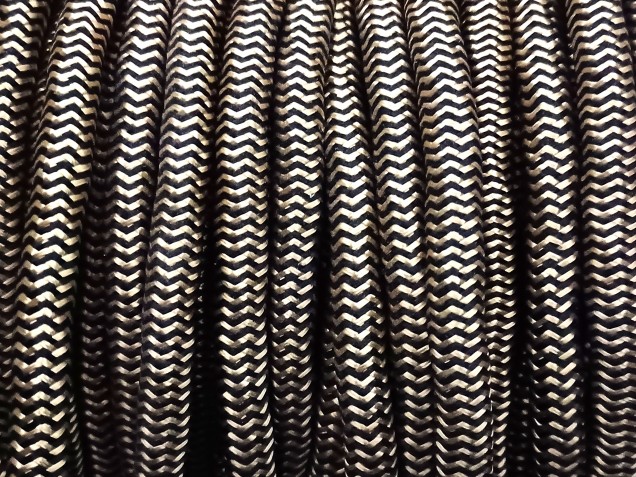 3 Core Round Electrical Pulley Cable Old Gold And Black 