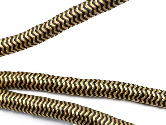 3 Core Round Electrical Pulley Cable Old Gold And Black 