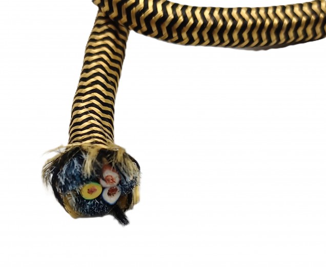 3 Core Round Electrical Pulley Cable Old Gold And Black 