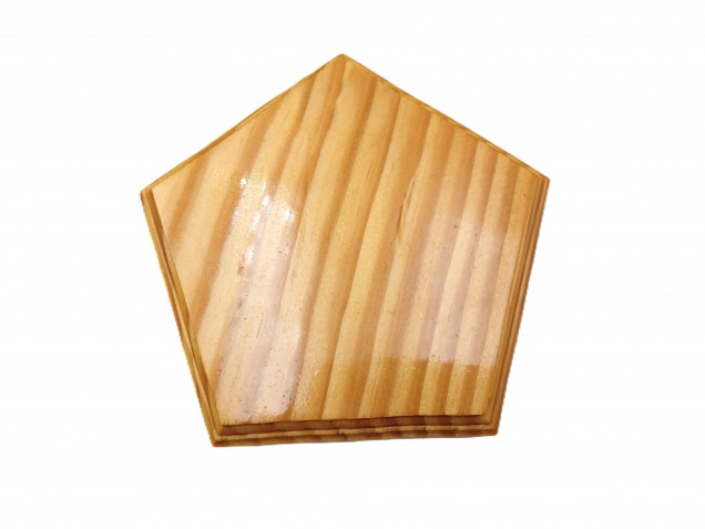 Pine wooden ceiling rose pattress Pentagon varnished 