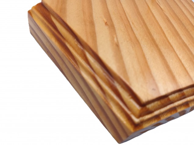 Pine wooden ceiling rose pattress Pentagon varnished 